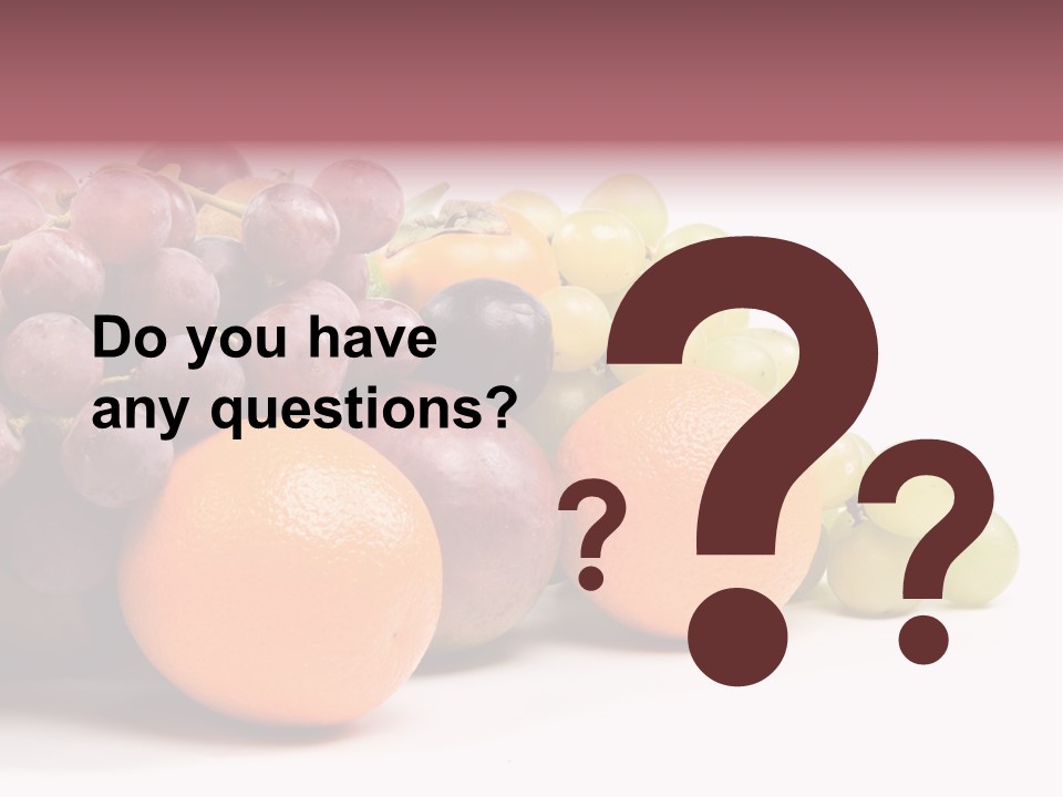 A Bunch Of Grapes, Oranges And Grapes On A White Background PowerPoint Template