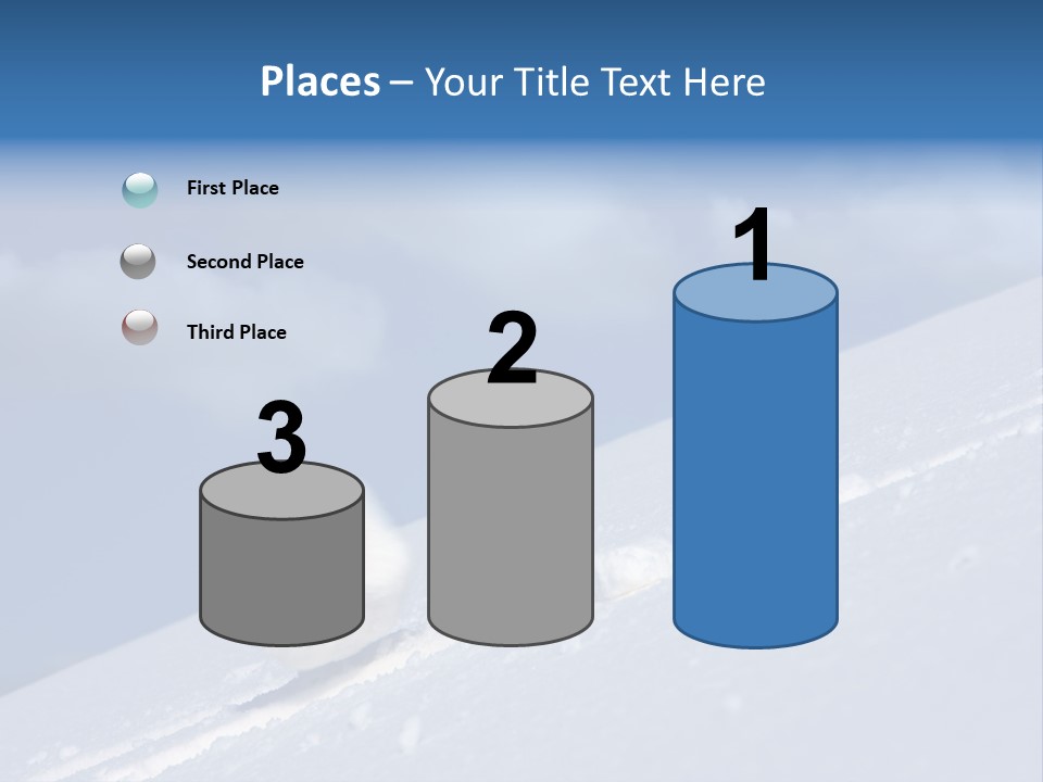 Snow Ball Slides Downhill And Speeds Up. PowerPoint Template