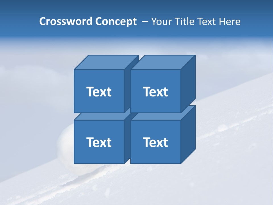 Snow Ball Slides Downhill And Speeds Up. PowerPoint Template