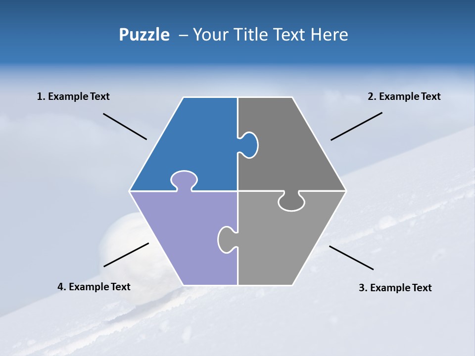 Snow Ball Slides Downhill And Speeds Up. PowerPoint Template