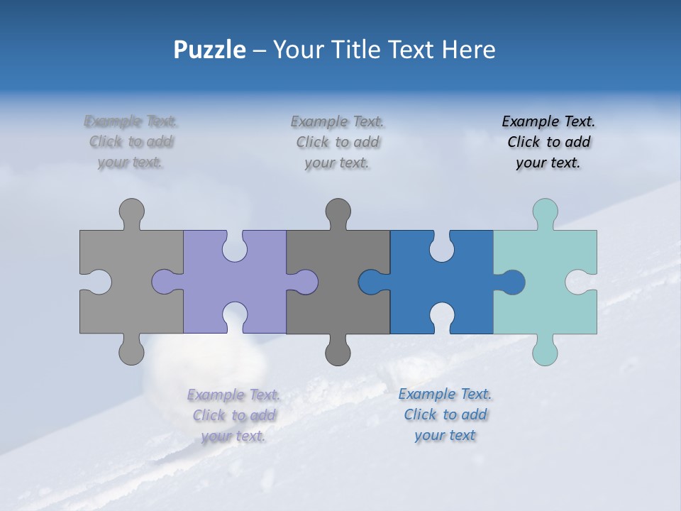 Snow Ball Slides Downhill And Speeds Up. PowerPoint Template