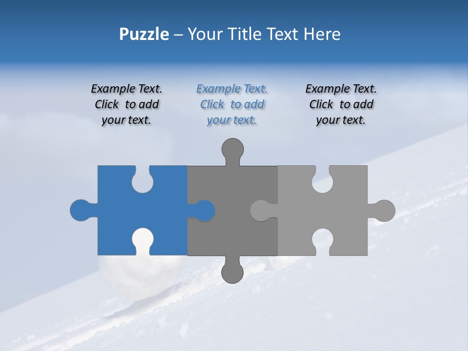 Snow Ball Slides Downhill And Speeds Up. PowerPoint Template