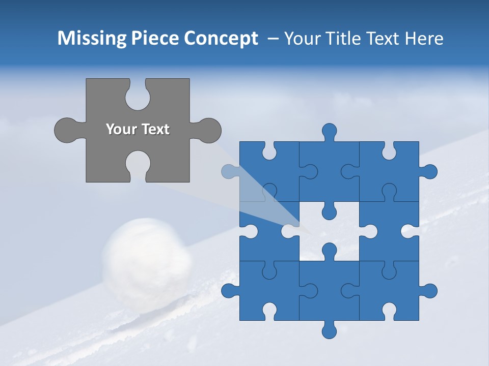 Snow Ball Slides Downhill And Speeds Up. PowerPoint Template