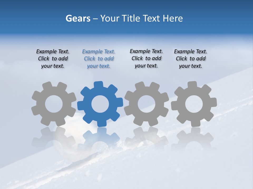 Snow Ball Slides Downhill And Speeds Up. PowerPoint Template