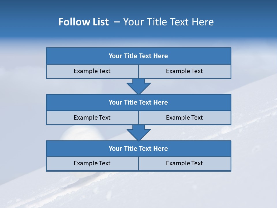Snow Ball Slides Downhill And Speeds Up. PowerPoint Template