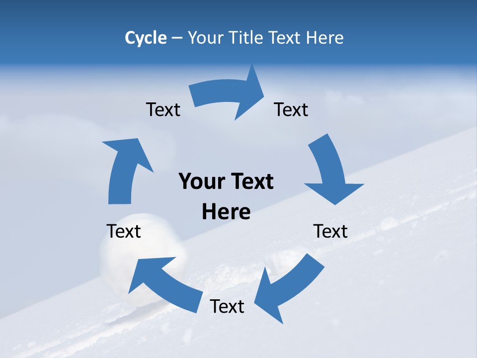 Snow Ball Slides Downhill And Speeds Up. PowerPoint Template