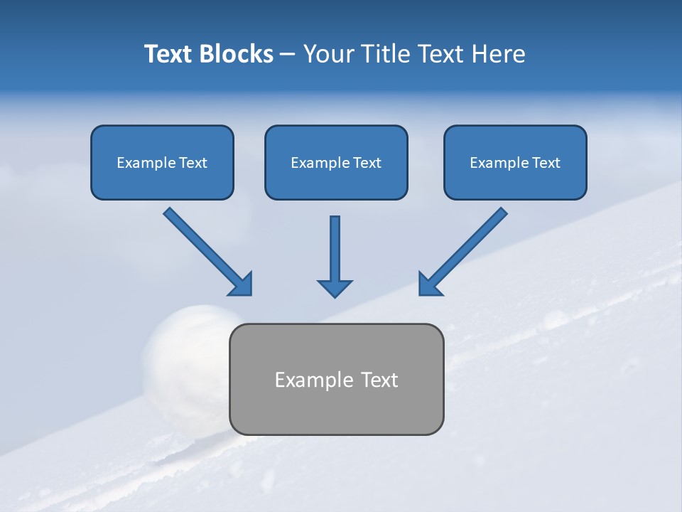 Snow Ball Slides Downhill And Speeds Up. PowerPoint Template