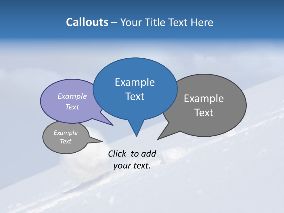 Snow Ball Slides Downhill And Speeds Up. PowerPoint Template