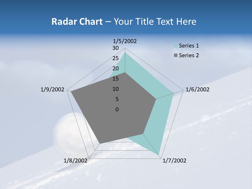 Snow Ball Slides Downhill And Speeds Up. PowerPoint Template