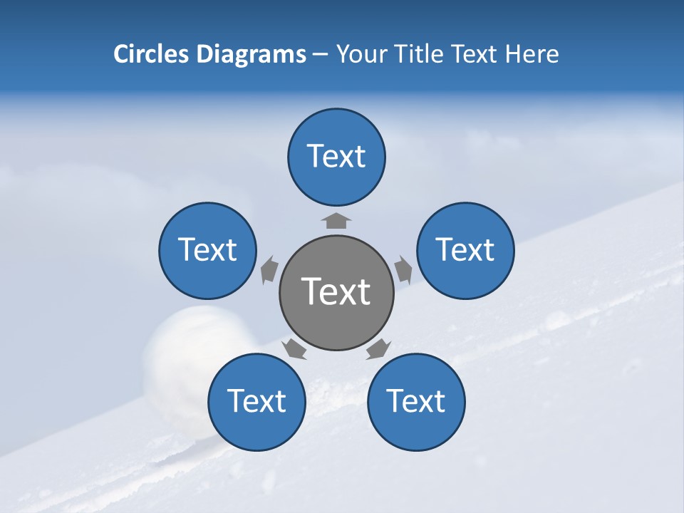 Snow Ball Slides Downhill And Speeds Up. PowerPoint Template