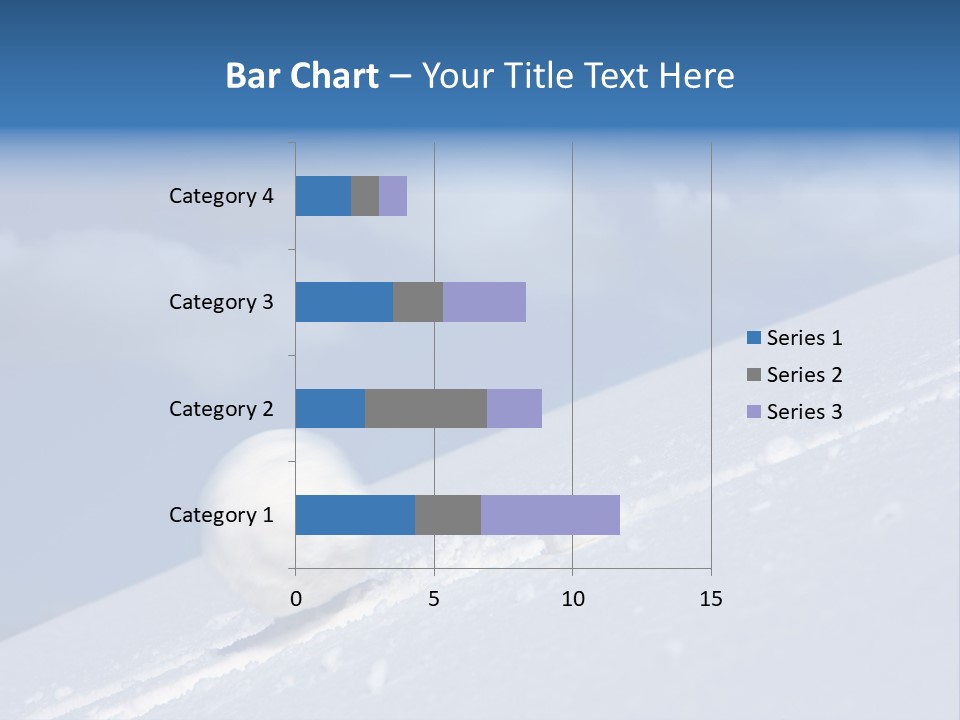Snow Ball Slides Downhill And Speeds Up. PowerPoint Template