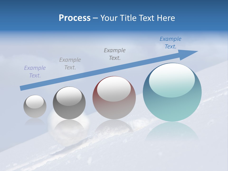 Snow Ball Slides Downhill And Speeds Up. PowerPoint Template
