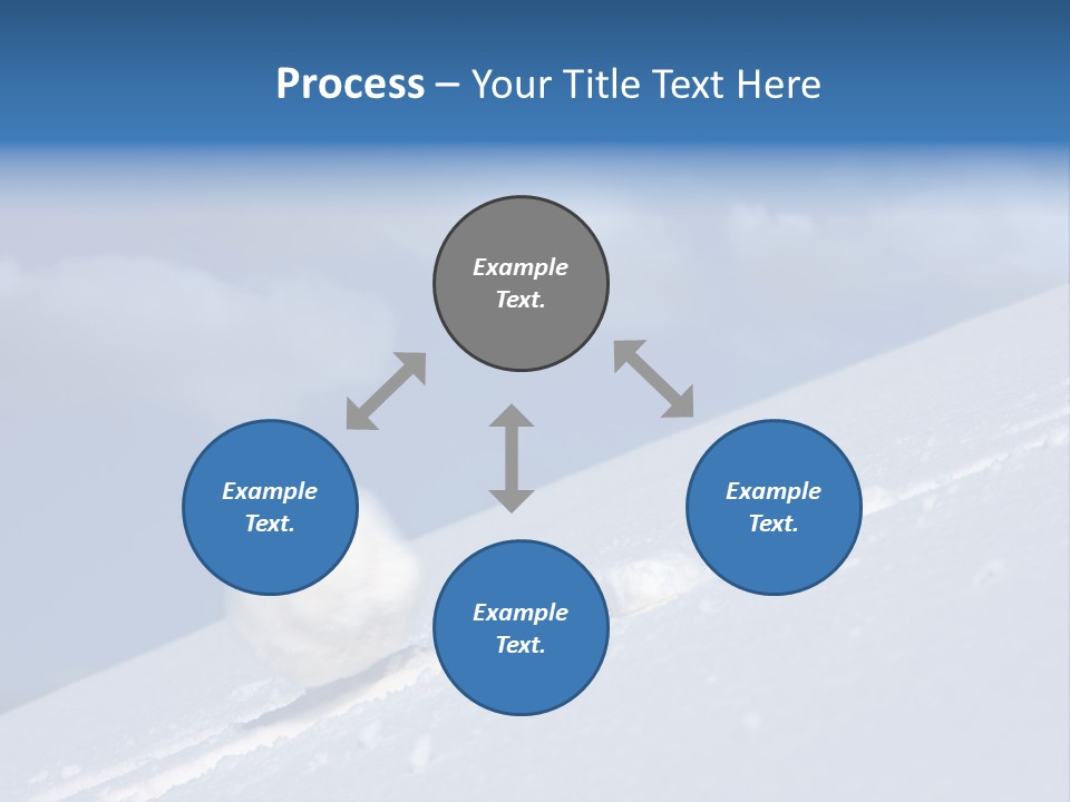 Snow Ball Slides Downhill And Speeds Up. PowerPoint Template