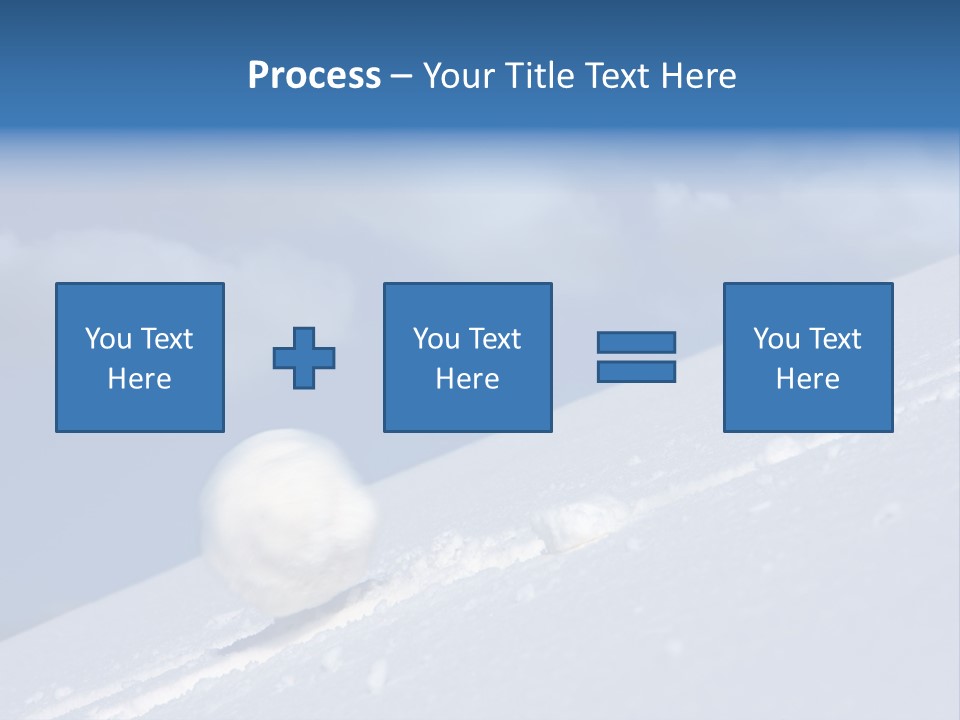 Snow Ball Slides Downhill And Speeds Up. PowerPoint Template