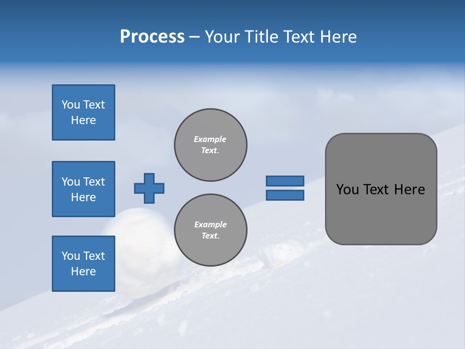 Snow Ball Slides Downhill And Speeds Up. PowerPoint Template