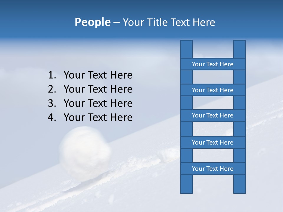 Snow Ball Slides Downhill And Speeds Up. PowerPoint Template
