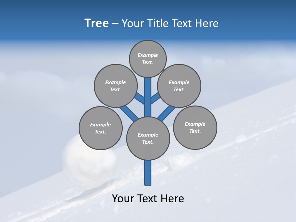 Snow Ball Slides Downhill And Speeds Up. PowerPoint Template