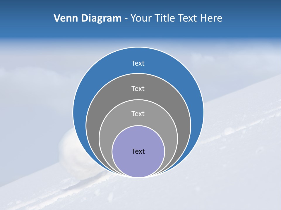 Snow Ball Slides Downhill And Speeds Up. PowerPoint Template