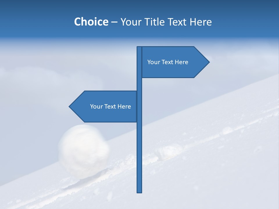Snow Ball Slides Downhill And Speeds Up. PowerPoint Template
