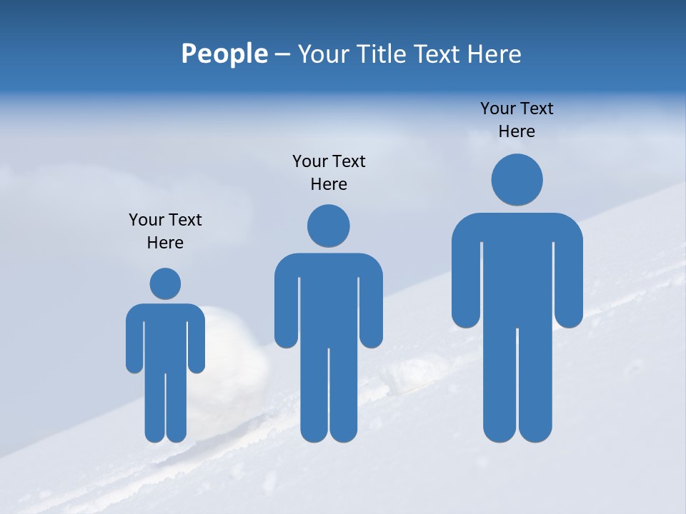 Snow Ball Slides Downhill And Speeds Up. PowerPoint Template