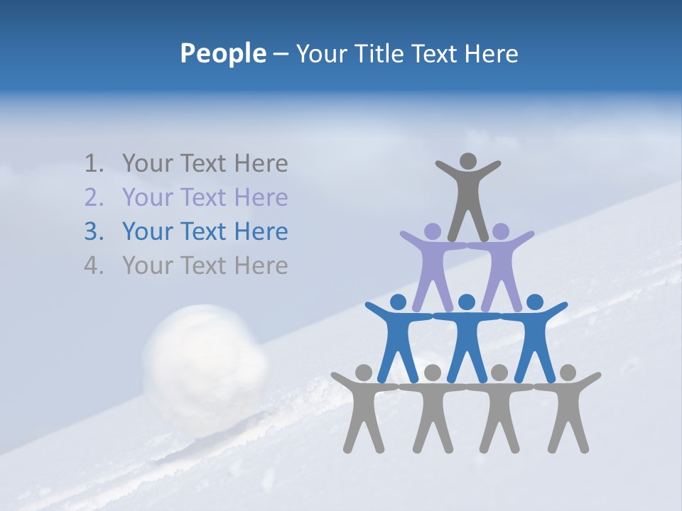 Snow Ball Slides Downhill And Speeds Up. PowerPoint Template