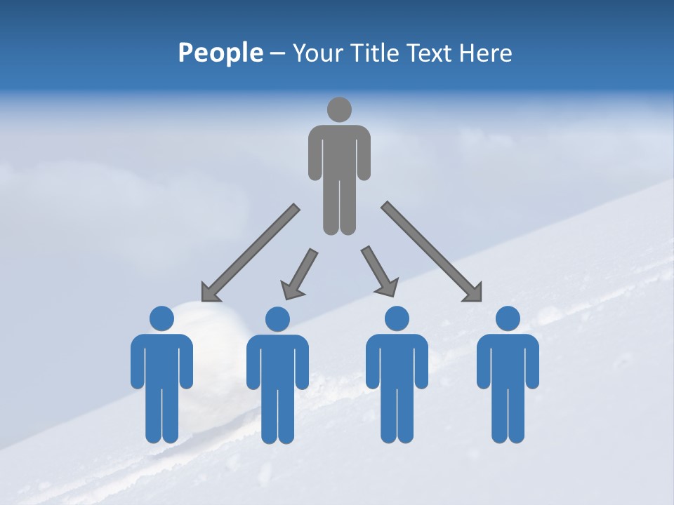 Snow Ball Slides Downhill And Speeds Up. PowerPoint Template