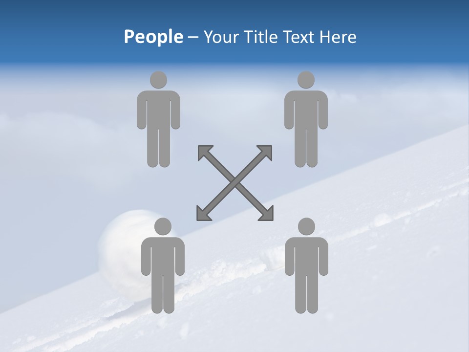 Snow Ball Slides Downhill And Speeds Up. PowerPoint Template