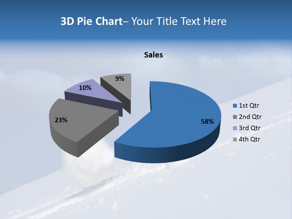 Snow Ball Slides Downhill And Speeds Up. PowerPoint Template