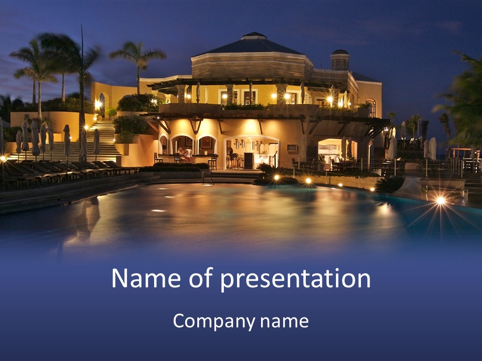 Luxury Hotel At Night PowerPoint Template