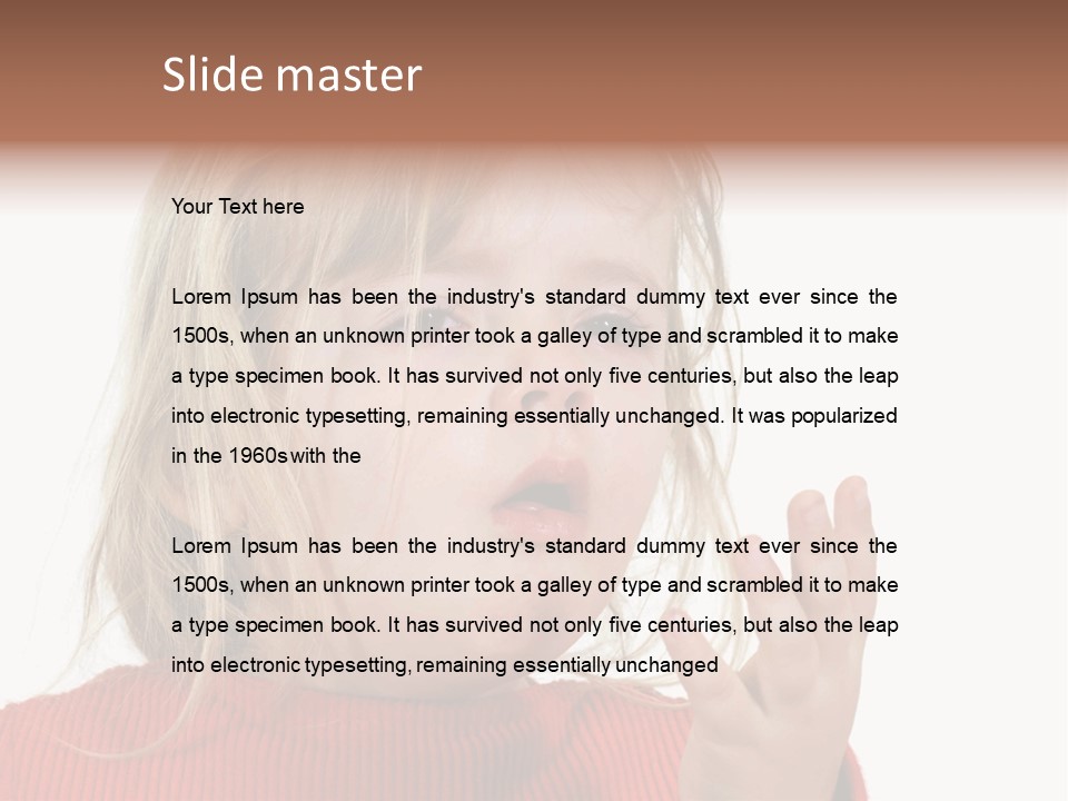 A Little Girl With A Surprised Look On Her Face PowerPoint Template