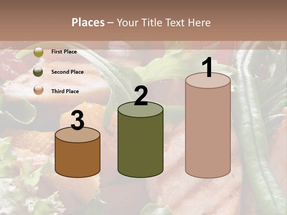 A Bowl Of Salad With Meat And Vegetables On A Table PowerPoint Template