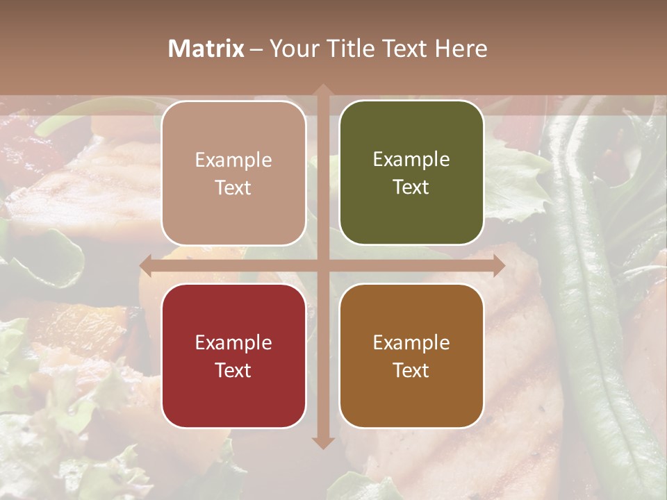 A Bowl Of Salad With Meat And Vegetables On A Table PowerPoint Template