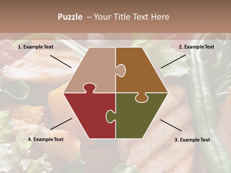 A Bowl Of Salad With Meat And Vegetables On A Table PowerPoint Template