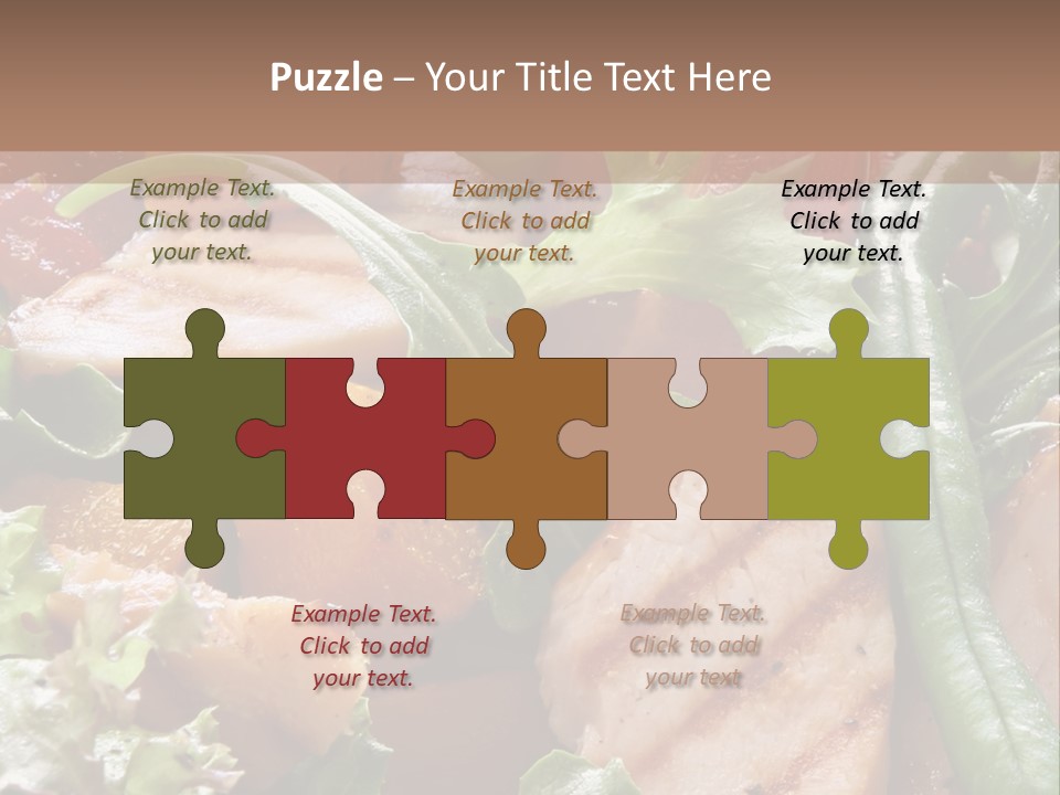 A Bowl Of Salad With Meat And Vegetables On A Table PowerPoint Template