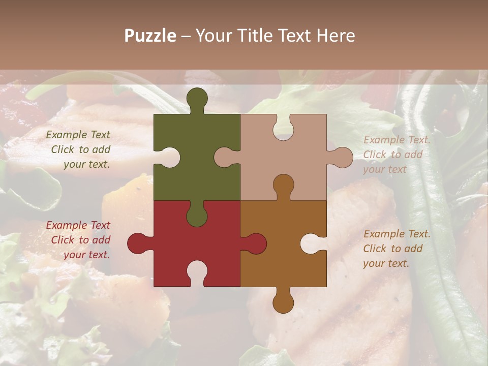 A Bowl Of Salad With Meat And Vegetables On A Table PowerPoint Template