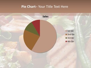 A Bowl Of Salad With Meat And Vegetables On A Table PowerPoint Template