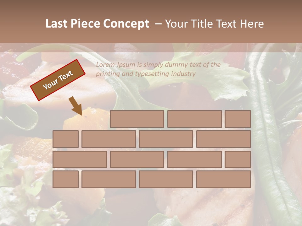 A Bowl Of Salad With Meat And Vegetables On A Table PowerPoint Template