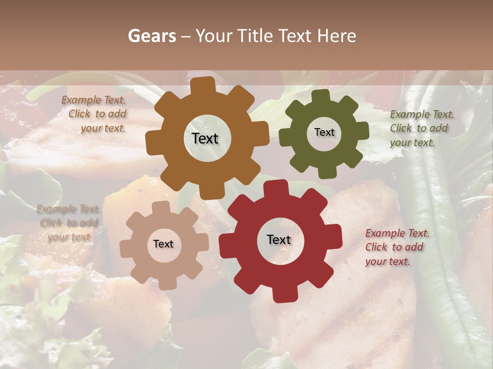 A Bowl Of Salad With Meat And Vegetables On A Table PowerPoint Template