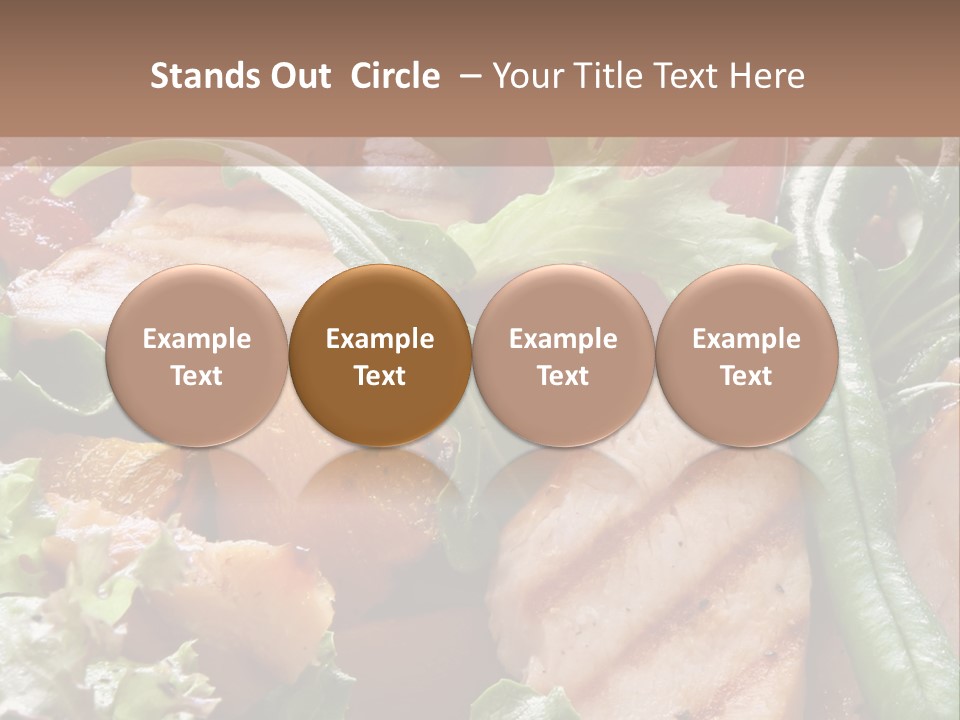 A Bowl Of Salad With Meat And Vegetables On A Table PowerPoint Template