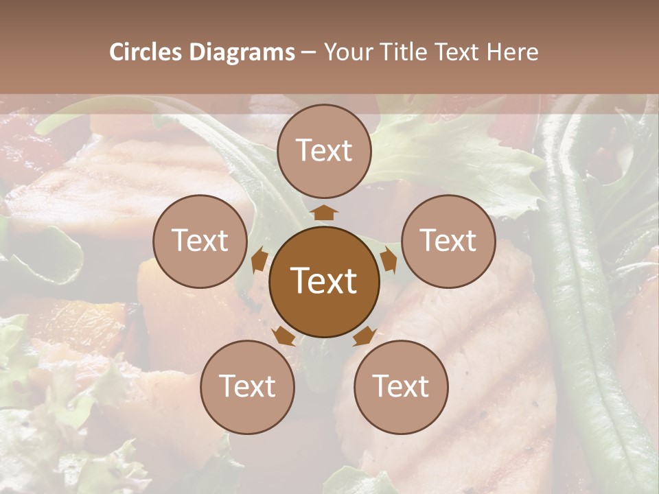 A Bowl Of Salad With Meat And Vegetables On A Table PowerPoint Template