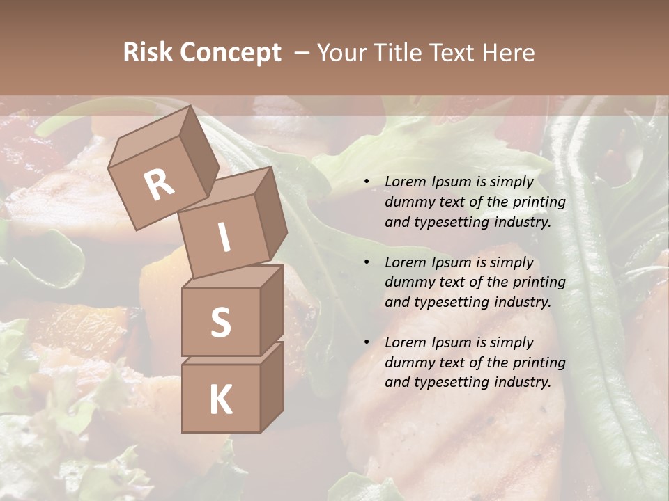 A Bowl Of Salad With Meat And Vegetables On A Table PowerPoint Template