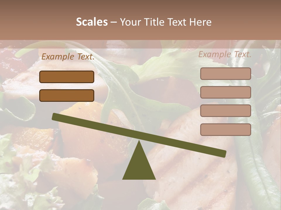 A Bowl Of Salad With Meat And Vegetables On A Table PowerPoint Template