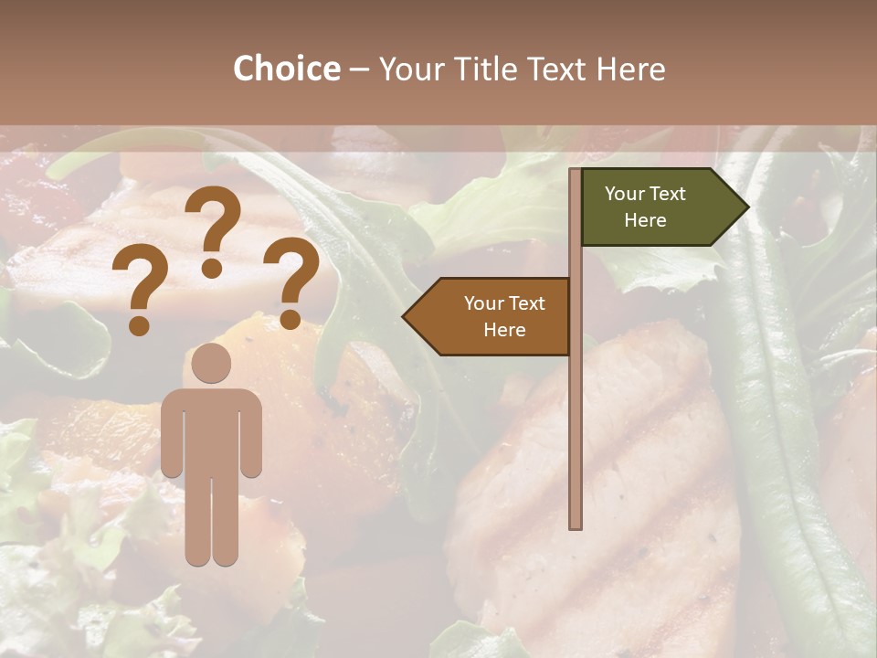 A Bowl Of Salad With Meat And Vegetables On A Table PowerPoint Template