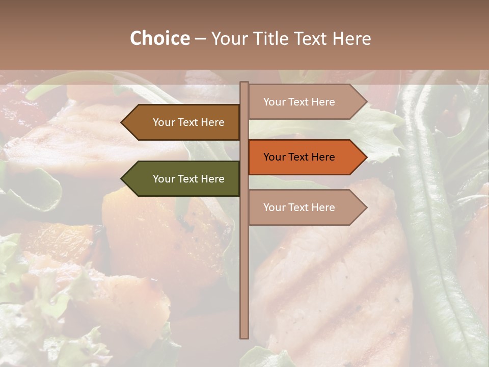 A Bowl Of Salad With Meat And Vegetables On A Table PowerPoint Template
