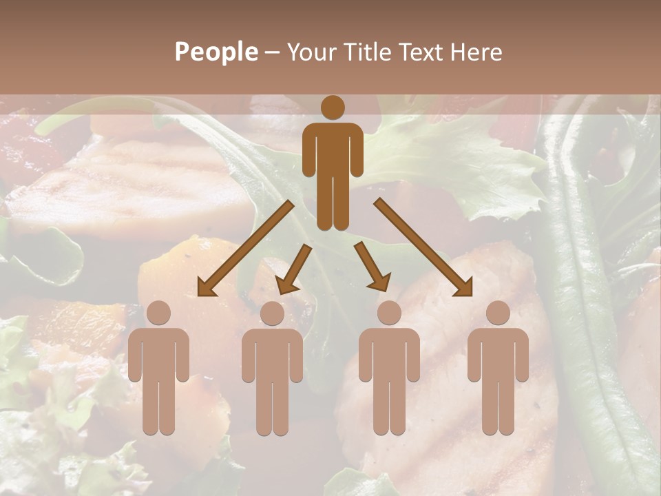 A Bowl Of Salad With Meat And Vegetables On A Table PowerPoint Template