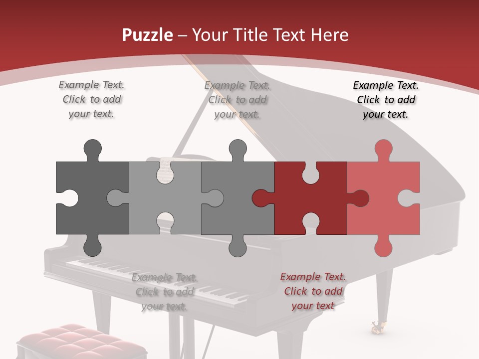 A Black Piano With A Red Seat Next To It PowerPoint Template