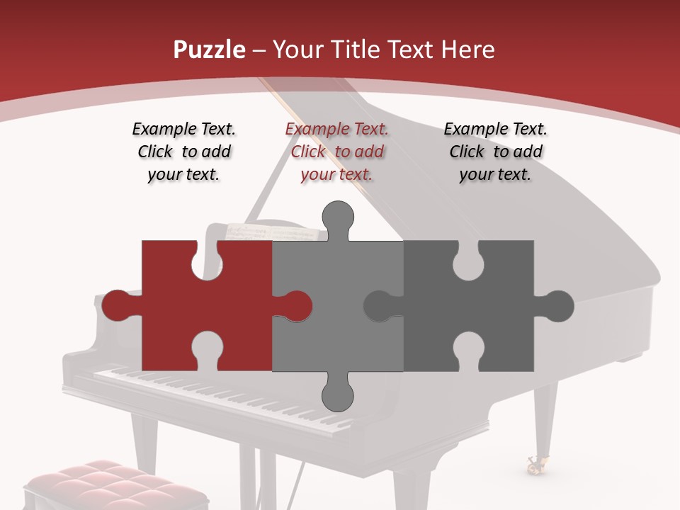 A Black Piano With A Red Seat Next To It PowerPoint Template