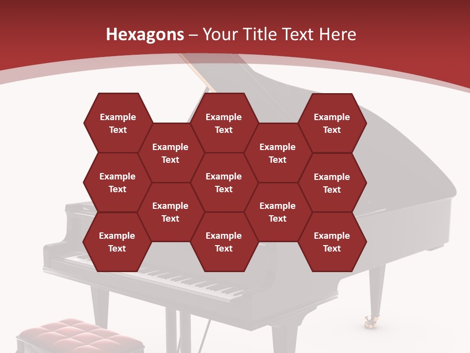 A Black Piano With A Red Seat Next To It PowerPoint Template