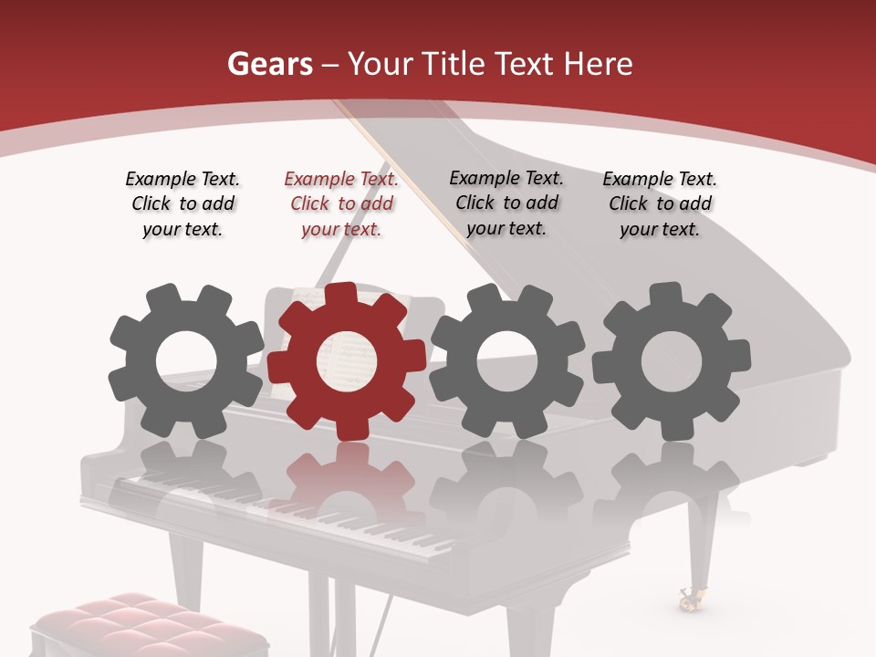 A Black Piano With A Red Seat Next To It PowerPoint Template