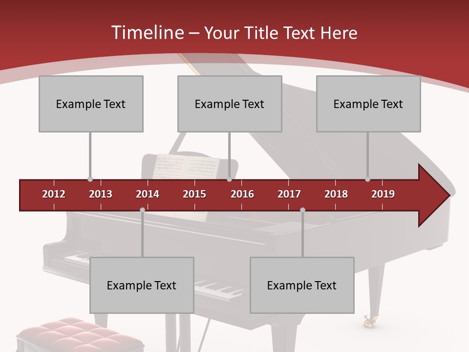 A Black Piano With A Red Seat Next To It PowerPoint Template